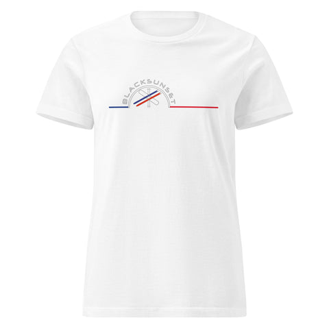 Tee-shirt Femme Bio Black SunSet "Ski Snow"