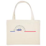 Pour faire vos courses ou tout simplement aller à la plage en toute élégance, optez pour ce sac de qualité. Imprimé en France, ses finitions lui procurent solidité et qualité. Estampillé Label GOTS, il est composé à 80% de coton recyclé. Motif : Vélo Surf intégré dans le logo Black SunSet 
