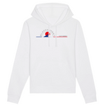 Un sweat à capuche unisexe aux labels Bio, imprimé en France. Fabriqué dans des conditions éthiques et de manière éco-responsable. Coupe droite et manches montées. Logo imprimé sur la face avant. Motif Vagues Cap Ferret
