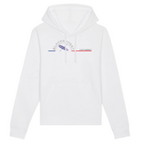Un sweat à capuche unisexe aux labels Bio, imprimé en France. Fabriqué dans des conditions éthiques et de manière éco-responsable. Coupe droite et manches montées. Logo imprimé sur la face avant. Motif Paddle Cap Ferret