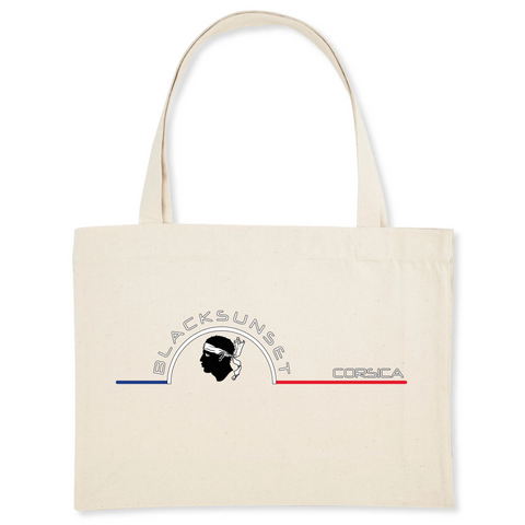 Pour faire vos courses ou tout simplement aller à la plage en toute élégance, optez pour ce sac de qualité. Imprimé en France, ses finitions lui procurent solidité et qualité. Estampillé Label GOTS, il est composé à 80% de coton recyclé. Motif : Tête de Maure intégré dans le logo Black SunSet Corse
