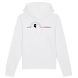 Un sweat à capuche unisexe aux labels Bio, imprimé en France. Fabriqué dans des conditions éthiques et de manière éco-responsable. Coupe droite et manches montées. Logo imprimé sur la face avant. Motif Tête de Maure Corse