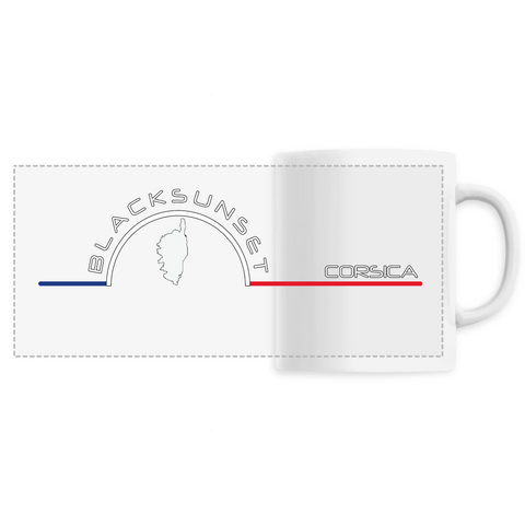 Indémodable, ce Mug personnalisé, imprimé en France, est d'une excellente qualité. A la maison comme au bureau il sera aussi esthétique que pratique. Versez y votre boisson préférée et dégustez. Le visuel est imprimé autour de la tasse. Motif l'Île Corsica Corse