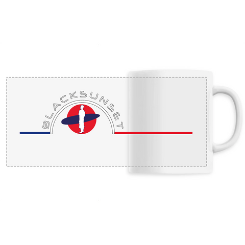 Indémodable, ce Mug personnalisé, imprimé en France, est d'une excellente qualité. A la maison comme au bureau il sera aussi esthétique que pratique. Versez y votre boisson préférée et dégustez. Le visuel est imprimé autour de la tasse. Motif Surfeur