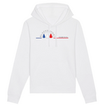 Un sweat à capuche unisexe aux labels Bio, imprimé en France. Fabriqué dans des conditions éthiques et de manière éco-responsable. Coupe droite et manches montées. Logo imprimé sur la face avant. Motif Sapins Couchevel