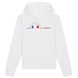 Un sweat à capuche unisexe aux labels Bio, imprimé en France. Fabriqué dans des conditions éthiques et de manière éco-responsable. Coupe droite et manches montées. Logo imprimé sur la face avant. Motif Sapins Couchevel