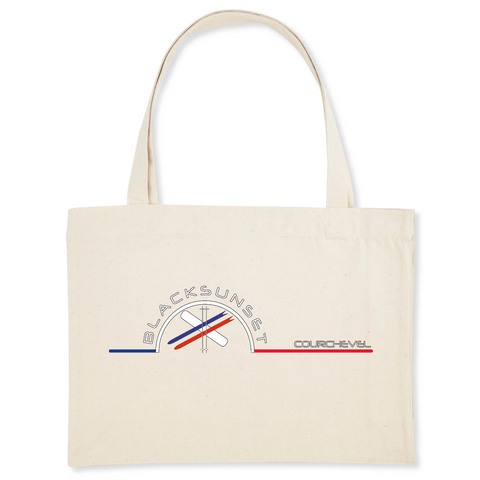 Pour faire vos courses ou tout simplement aller à la plage en toute élégance, optez pour ce sac de qualité. Imprimé en France, ses finitions lui procurent solidité et qualité. Estampillé Label GOTS, il est composé à 80% de coton recyclé. Motif : Ski Snow intégré dans le logo Black SunSet Courchevel