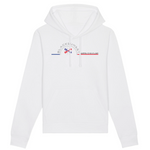 Un sweat à capuche unisexe aux labels Bio, imprimé en France. Fabriqué dans des conditions éthiques et de manière éco-responsable. Coupe droite et manches montées. Logo imprimé sur la face avant. Motif Flocon Serre Chevalier