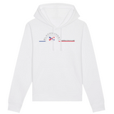 Un sweat à capuche unisexe aux labels Bio, imprimé en France. Fabriqué dans des conditions éthiques et de manière éco-responsable. Coupe droite et manches montées. Logo imprimé sur la face avant. Motif Flocon Serre Chevalier