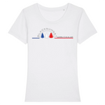 Tee-shirt iconique de la collection Femme, 100% coton Biologique. Imprimé en France, aussi doux que beau, sa coupe lui donne un tombé parfait. Son col arrondi et évasé ajoute une dernière touche de féminité et fera de lui un incontournable de votre garde robe. Logo imprimé face avant. Motif Sapins Serre Chevalier