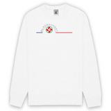 Description : Sweat unisexe ultra doux imprimé en France. Coupe droite et encolure ras de cou. Manches montées. Logo imprimé sur la face avant.  Disponible du S au 2XL  Détails : Composition : 80% coton, 20% polyester Grammage : 280 g/m²  Motif : Croix Basque intégrée au logo Black SunSet