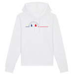 Un sweat à capuche unisexe aux labels Bio, imprimé en France. Fabriqué dans des conditions éthiques et de manière éco-responsable. Coupe droite et manches montées. Logo imprimé sur la face avant. Motif Sapins