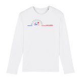 Tee-shirt manches longues épais. Toucher doux et très confortable il se porte en toutes saisons. Imprimé en France et labellisé GOTS ses finitions sont de haute qualité. 100% en coton biologique, il deviendra votre seconde peau. Motif : Vélo intégré dans le logo Black SunSet Cap Ferret