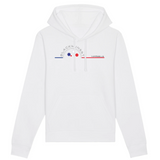 Un sweat à capuche unisexe aux labels Bio, imprimé en France. Fabriqué dans des conditions éthiques et de manière éco-responsable. Coupe droite et manches montées. Logo imprimé sur la face avant. Motif La Pétanque Marseille