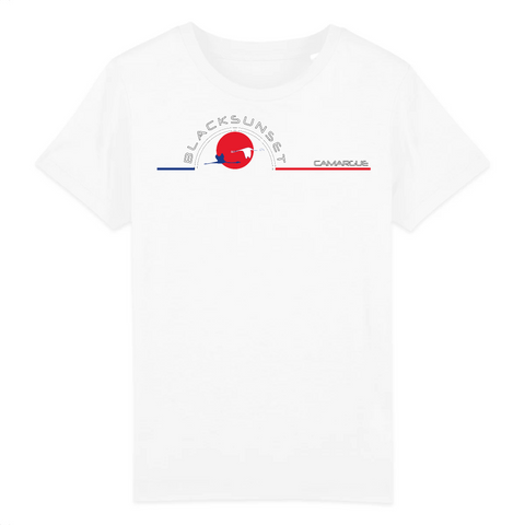 Tee-shirt Enfant Bio Black SunSet Camargue "Vol Flamants Roses"