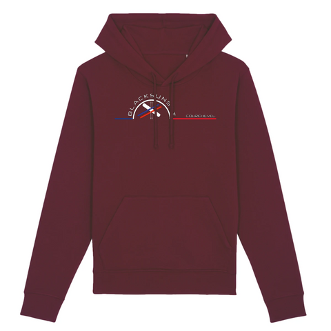 Un sweat à capuche unisexe aux labels Bio, imprimé en France. Fabriqué dans des conditions éthiques et de manière éco-responsable. Coupe droite et manches montées. Logo imprimé sur la face avant. Motif Ski Snow Courchevel