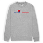 Sweat unisexe ultra doux imprimé en France. Coupe droite et encolure ras de cou. Manches montées. Logo imprimé sur la face avant. Motif Vagues Cap Ferret