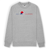 Sweat unisexe ultra doux imprimé en France. Coupe droite et encolure ras de cou. Manches montées. Logo imprimé sur la face avant. Motif Vagues Cap Ferret
