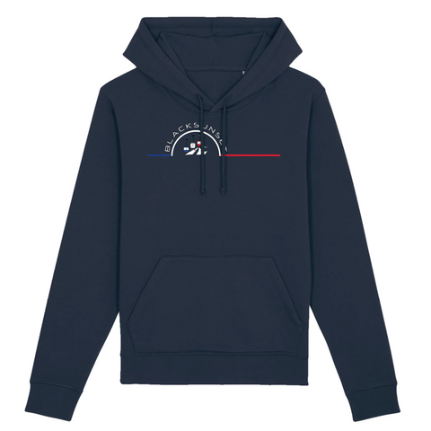 Un sweat à capuche unisexe aux labels Bio, imprimé en France. Fabriqué dans des conditions éthiques et de manière éco-responsable. Coupe droite et manches montées. Logo imprimé sur la face avant. Motif Télésièges