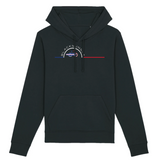 Un sweat à capuche unisexe aux labels Bio, imprimé en France. Fabriqué dans des conditions éthiques et de manière éco-responsable. Coupe droite et manches montées. Logo imprimé sur la face avant. Motif Vélo Surf