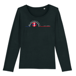 Ce Tee-shirt manches longues, 100% coton Biologique deviendra l'indispensable de vos journées et soirées de mi-saison. Imprimé en France, certifié GOTS, son tissu léger et son col arrondi et évasé le rendent très agréable à porter. Logo imprimé face avant. Motif Surfeur Cap Ferret