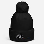 Bonnet à pompon Brodé Black SunSet Marseille "Bonne Mère"