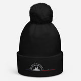 Bonnet à pompon Brodé Black SunSet Marseille "Bonne Mère"