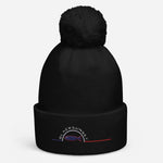 Bonnet à pompon Brodé Black SunSet "La Sardine Bleue"