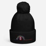 Bonnet à pompon Brodé Black SunSet "Surfeur"