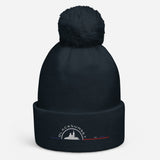 Bonnet à pompon Brodé Black SunSet Marseille "Bonne Mère"
