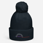 Bonnet à pompon Brodé Black SunSet "La Sardine Bleue"