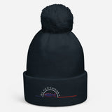 Bonnet à pompon Brodé Black SunSet "La Sardine Bleue"