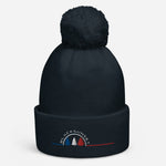 Bonnet à pompon Brodé Black SunSet "Sapins"