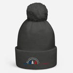 Bonnet à pompon Brodé Black SunSet "Sapins"