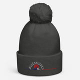 Bonnet à pompon Brodé Black SunSet "Vagues"