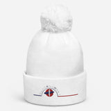 Bonnet à pompon Brodé Black SunSet "Surfeur"